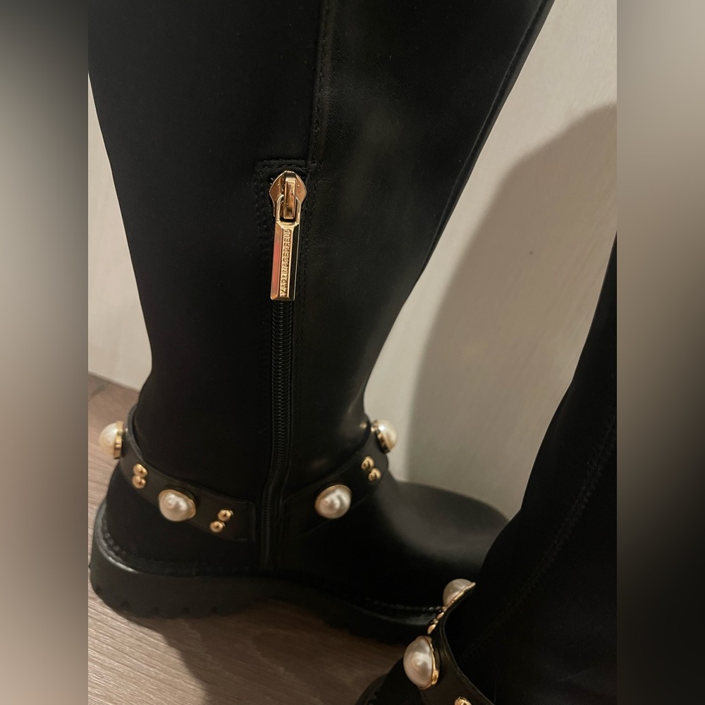 Karl Lagerfeld Paris Renley Riding Boots - Picture 5 of 14